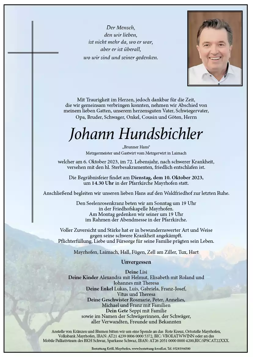 Parte von Johann Hundsbichler